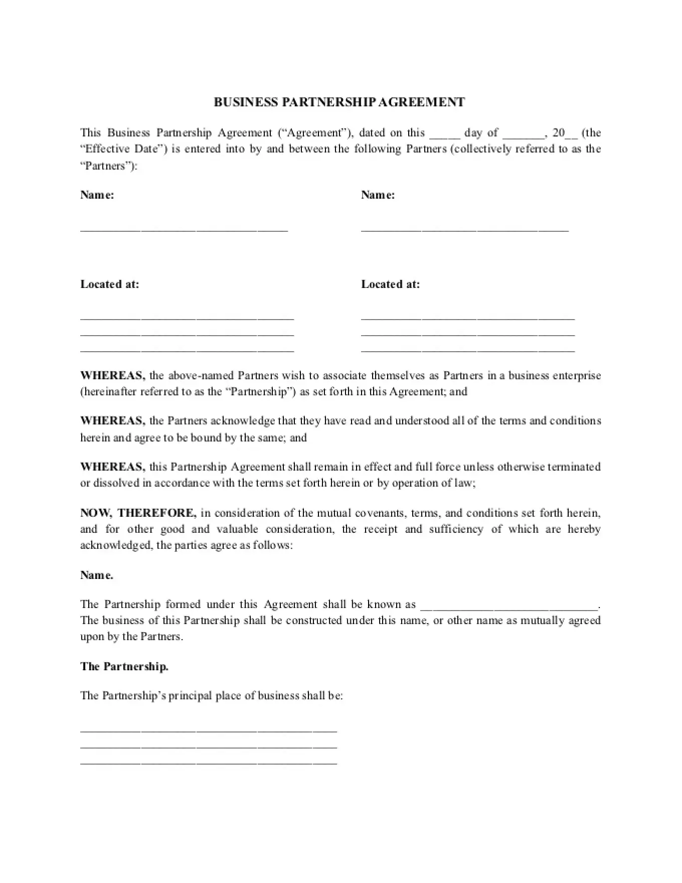 Business Partnership Agreement